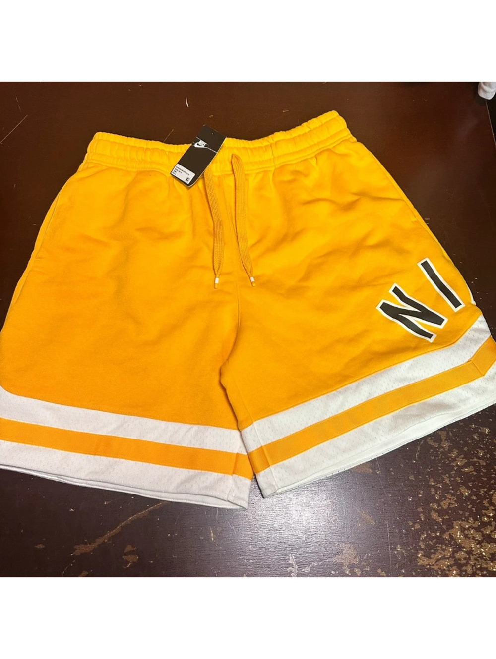 Nike Air Sportswear Fleece Yellow Basketball Shorts  XL